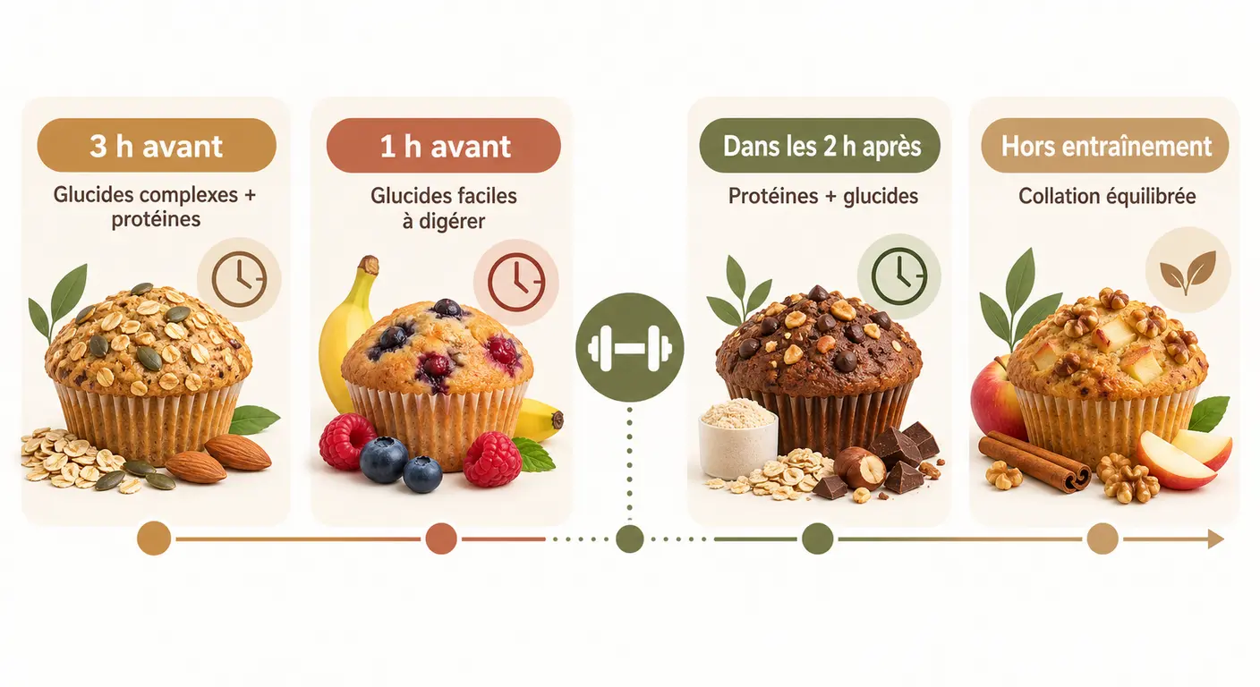 Les quatre fenêtres de consommation autour d'une séance d'entraînement