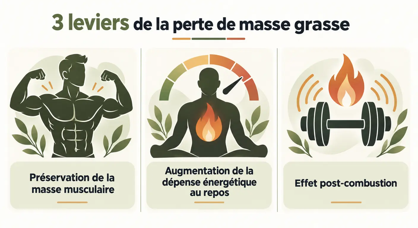 Les trois leviers de la perte de graisse liés à la pratique de la musculation