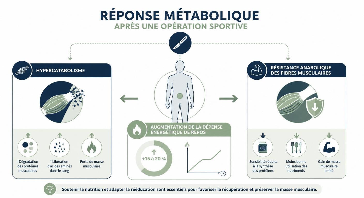 Infographie expliquant le métabolisme du corps après une opération sportive