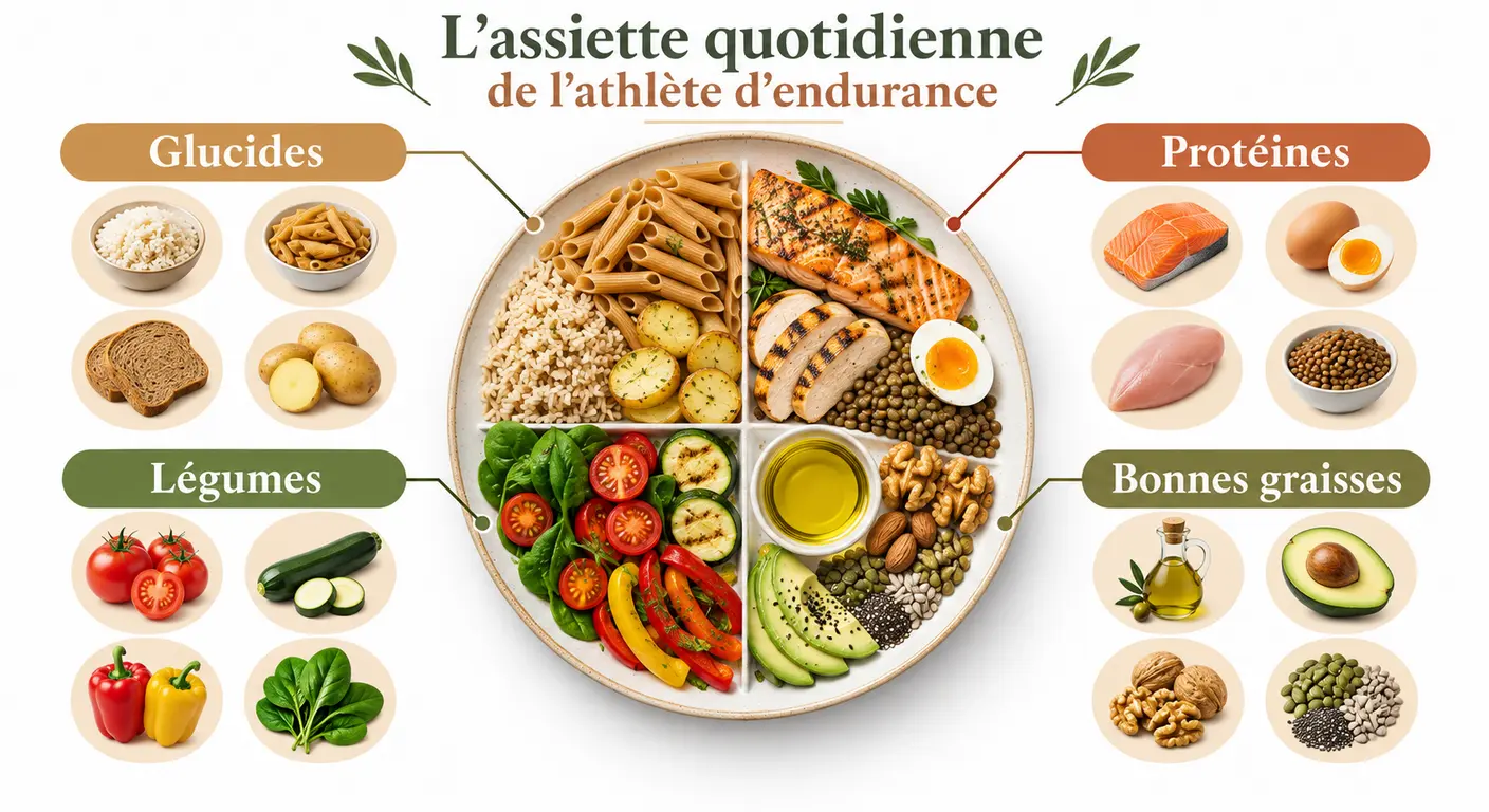 Assiette type du duathlète en période d'entraînement
