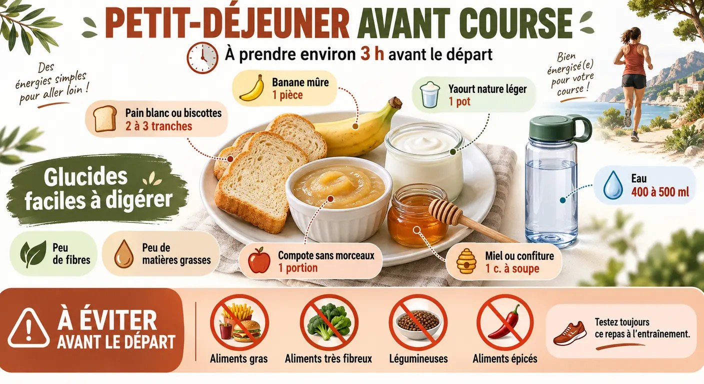 Composition du petit-déjeuner pris trois heures avant un duathlon