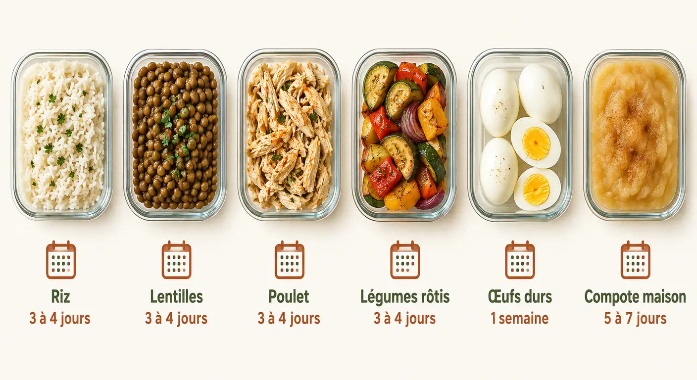 Infographie des six bases de batch cooking pour un footballeur