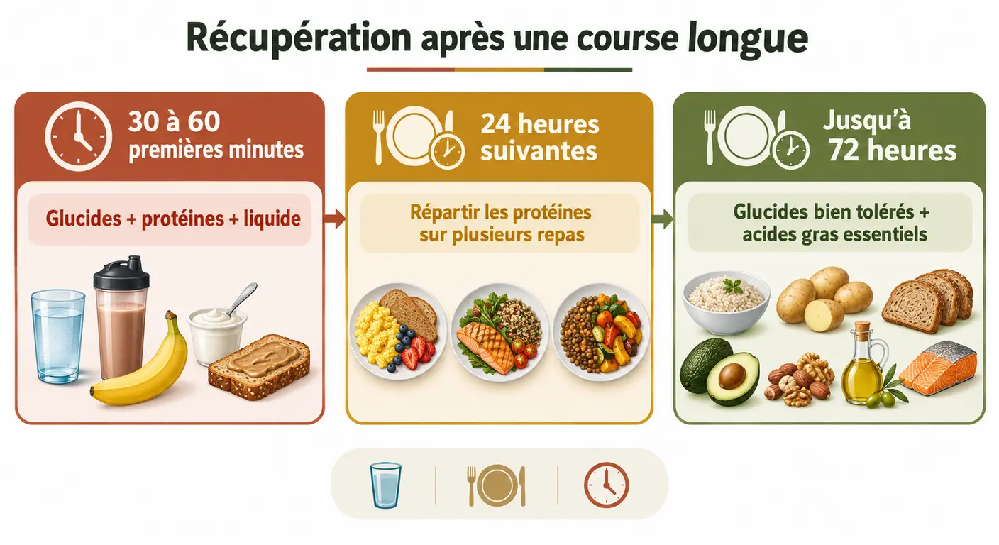 Les trois phases de la récupération alimentaire dans les 72 heures après l'arrivée