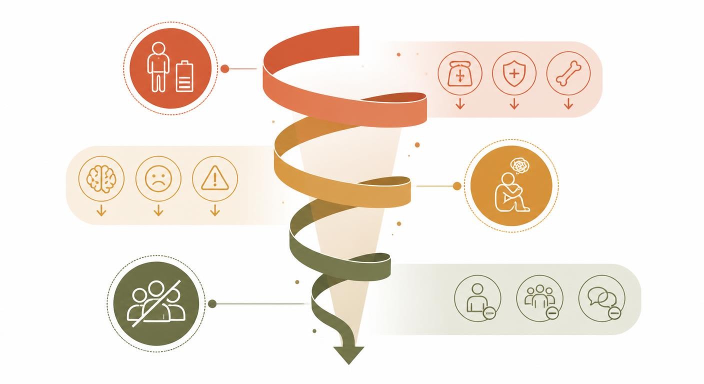 Infographie des dangers de l'orthorexie sur la santé physique, mentale et sociale