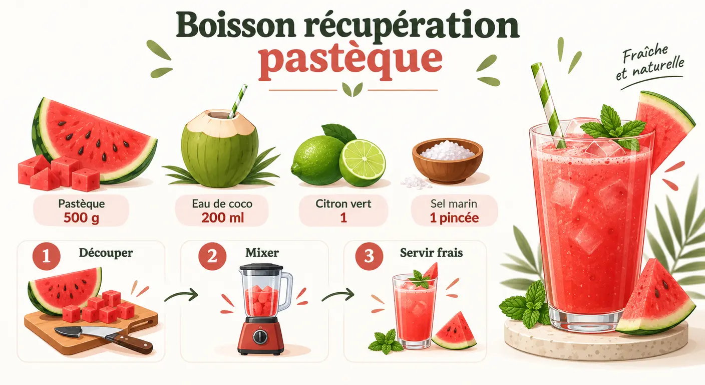 Recette de boisson de récupération maison à base de pastèque