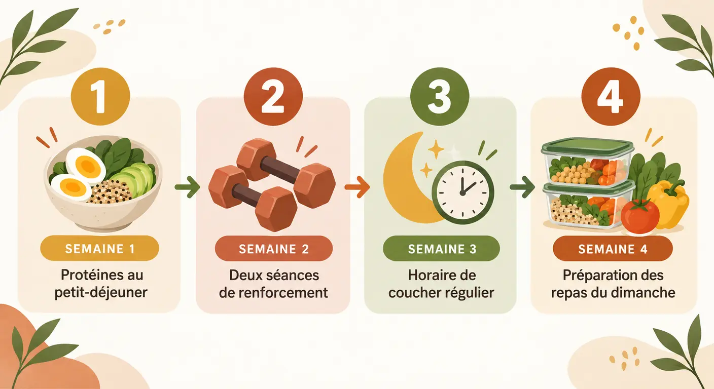 Infographie du plan de démarrage progressif sur trente jours