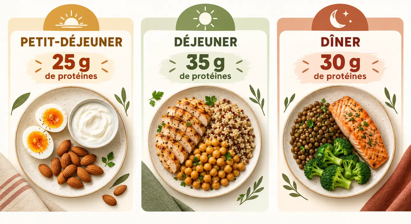 Répartition des protéines sur trois repas pour préserver la masse musculaire après 50 ans