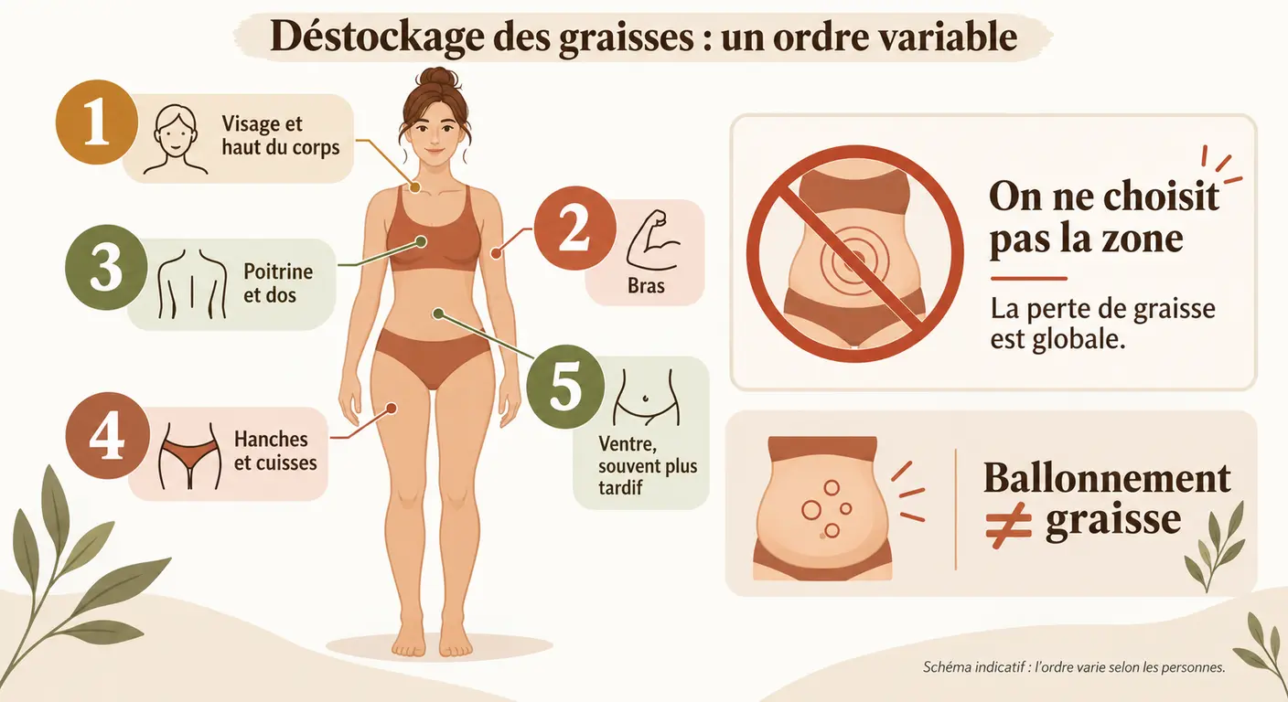 Ordre de déstockage des graisses chez la femme et impossibilité de cibler le ventre