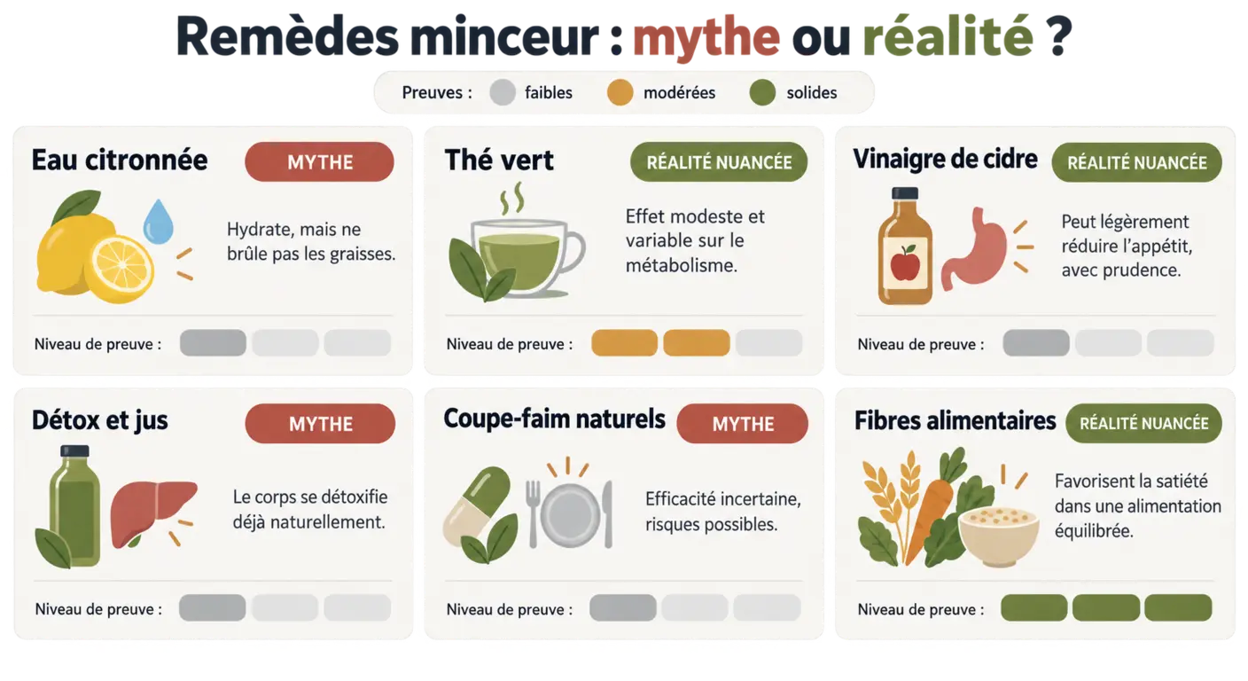 Niveau de preuve des six remèdes minceur les plus recherchés