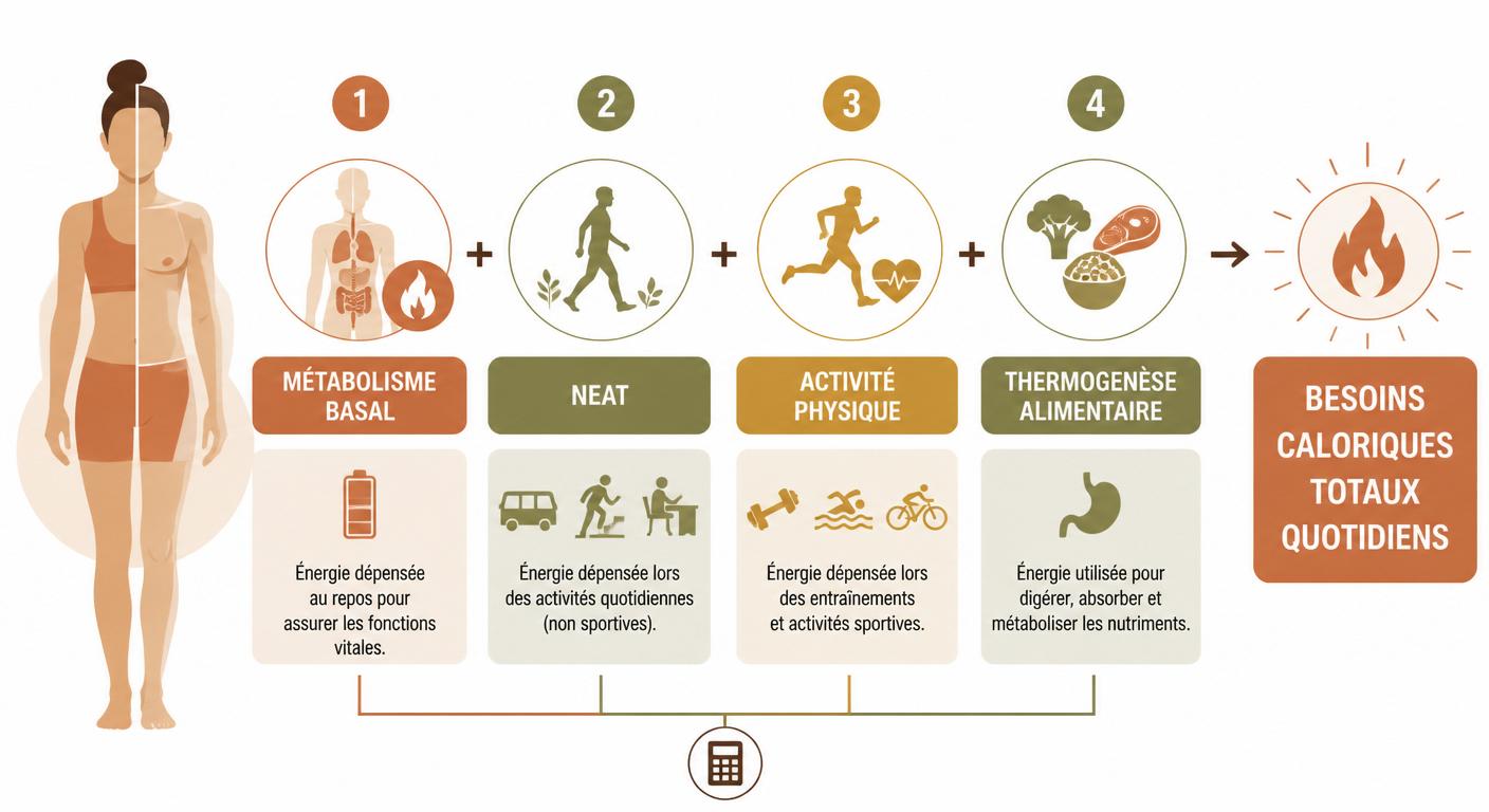 Infographie du calcul des besoins caloriques journaliers