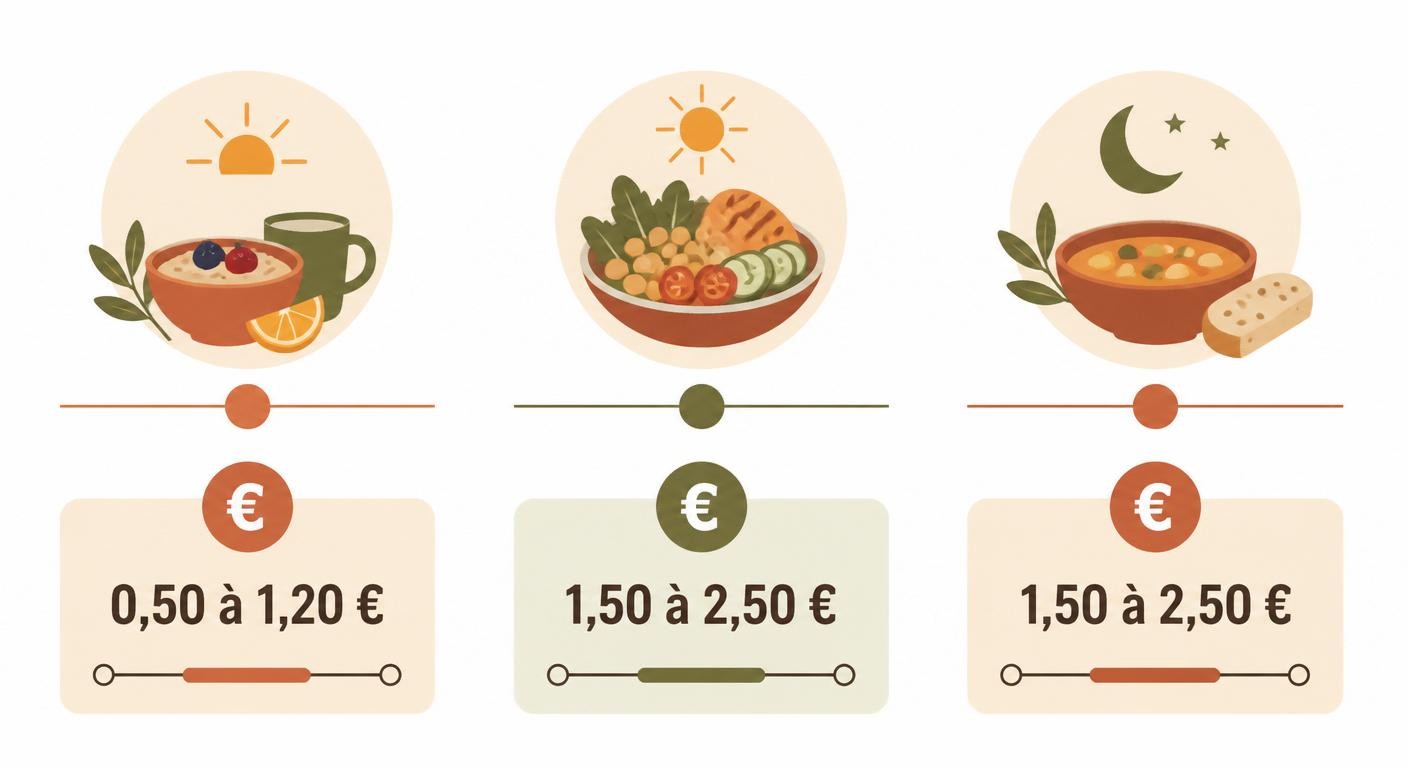 Mini-infographie du coût par repas équilibré au quotidien