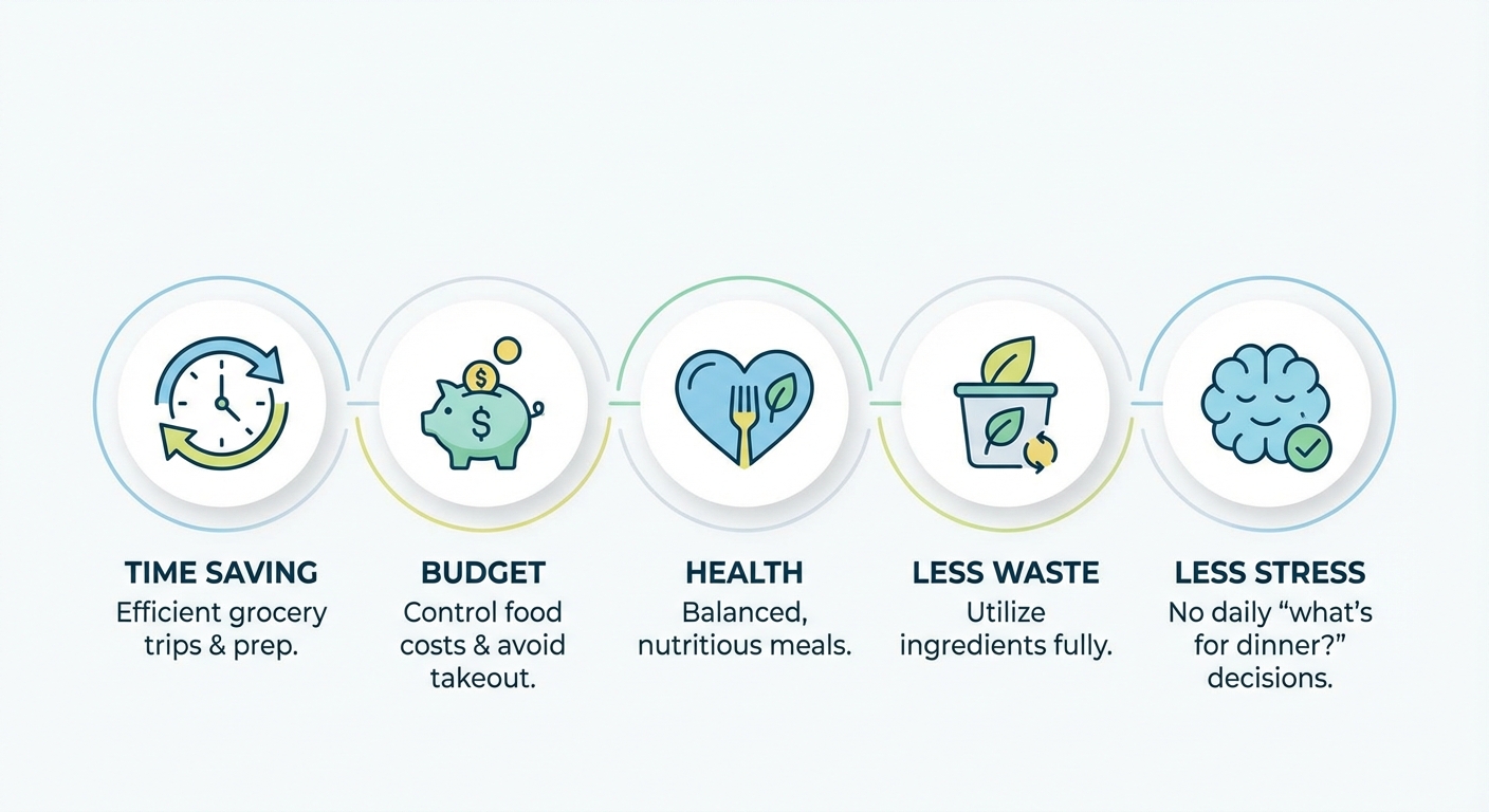 Préparation de repas pour une semaine complète avec boîtes étiquetées par jour