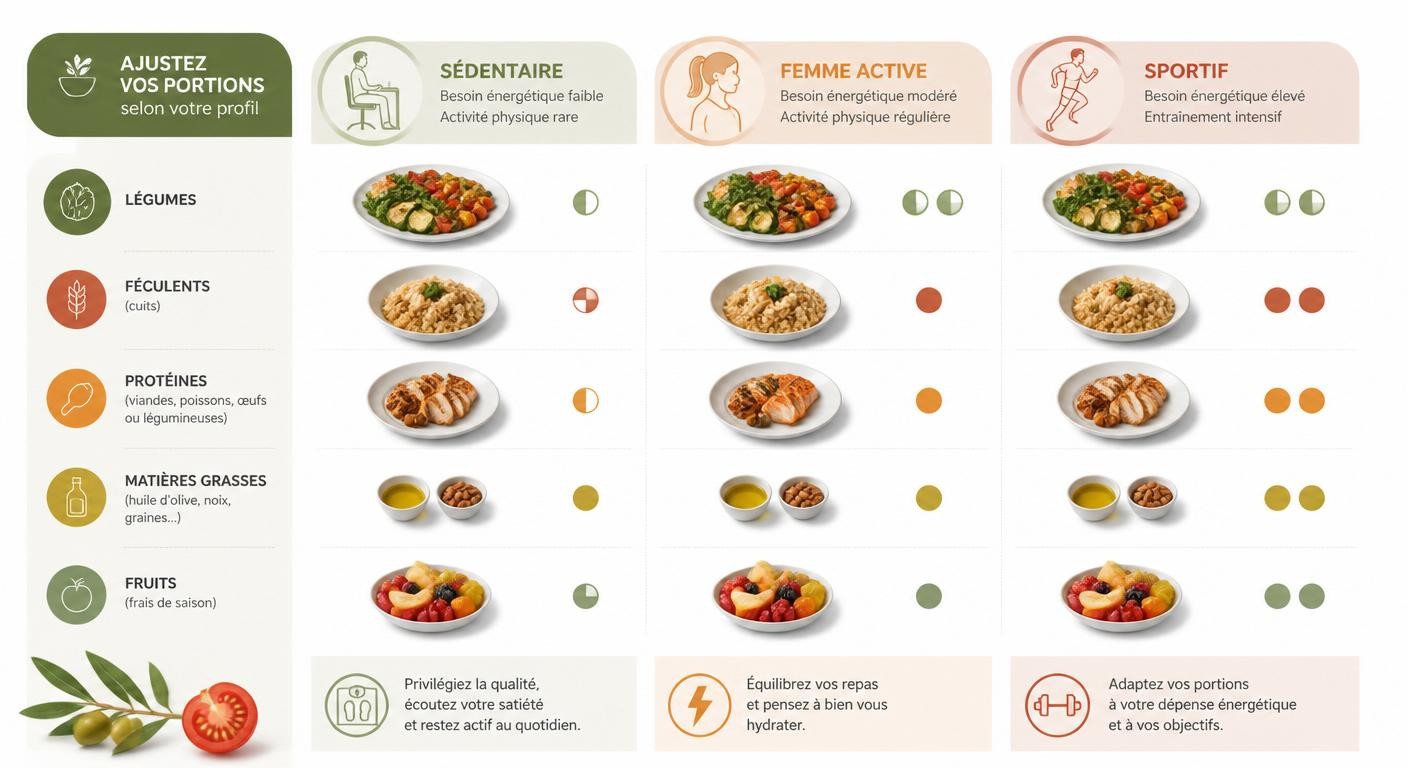 Infographie de l'adaptation du programme alimentaire selon le profil