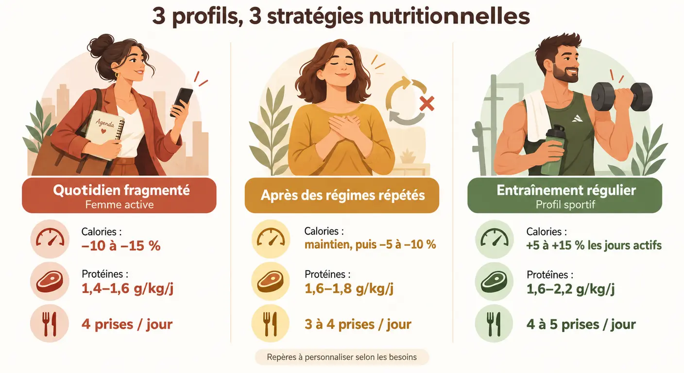 Infographie de l'adaptation du programme aux trois profils de lecteurs