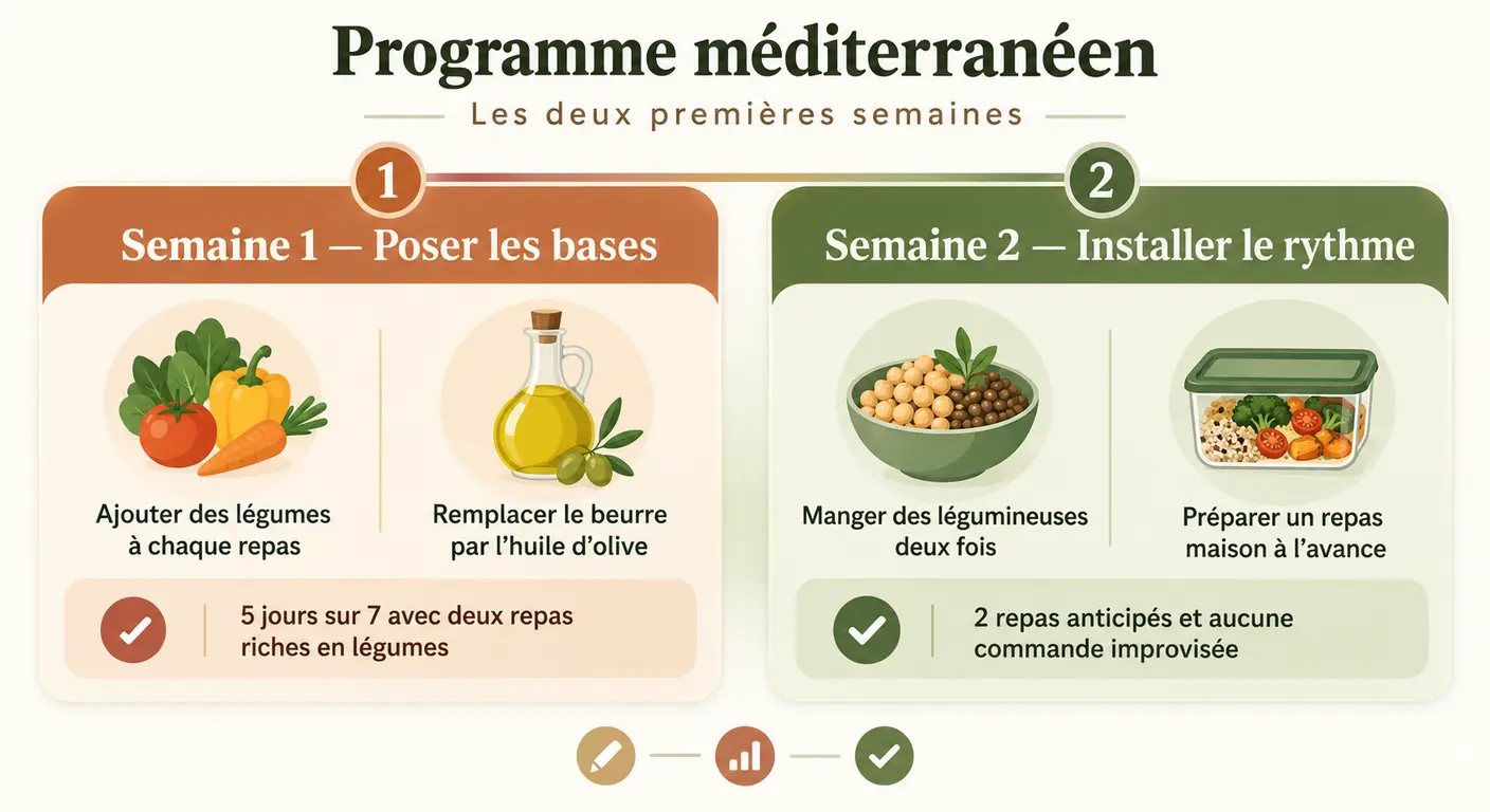 Objectifs et actions concrètes des semaines 1 et 2 du programme