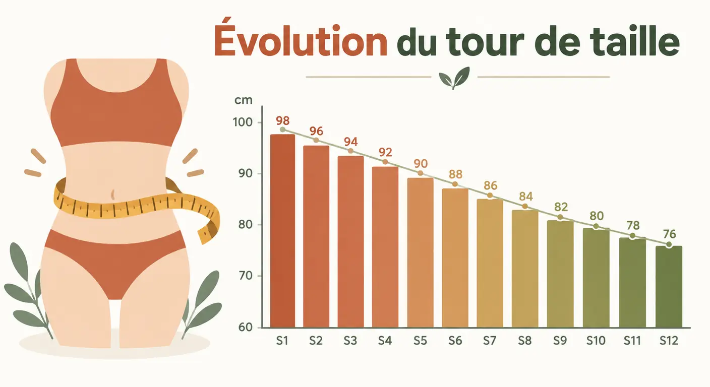 Évolution du tour de taille sur douze semaines et méthode de mesure