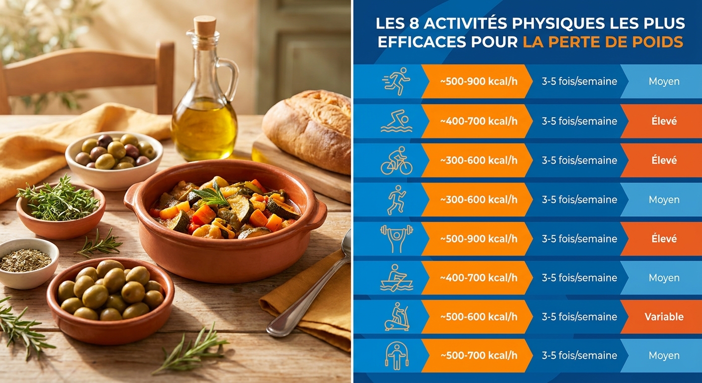 Comparatif des activités physiques pour un programme perte de poids et sport