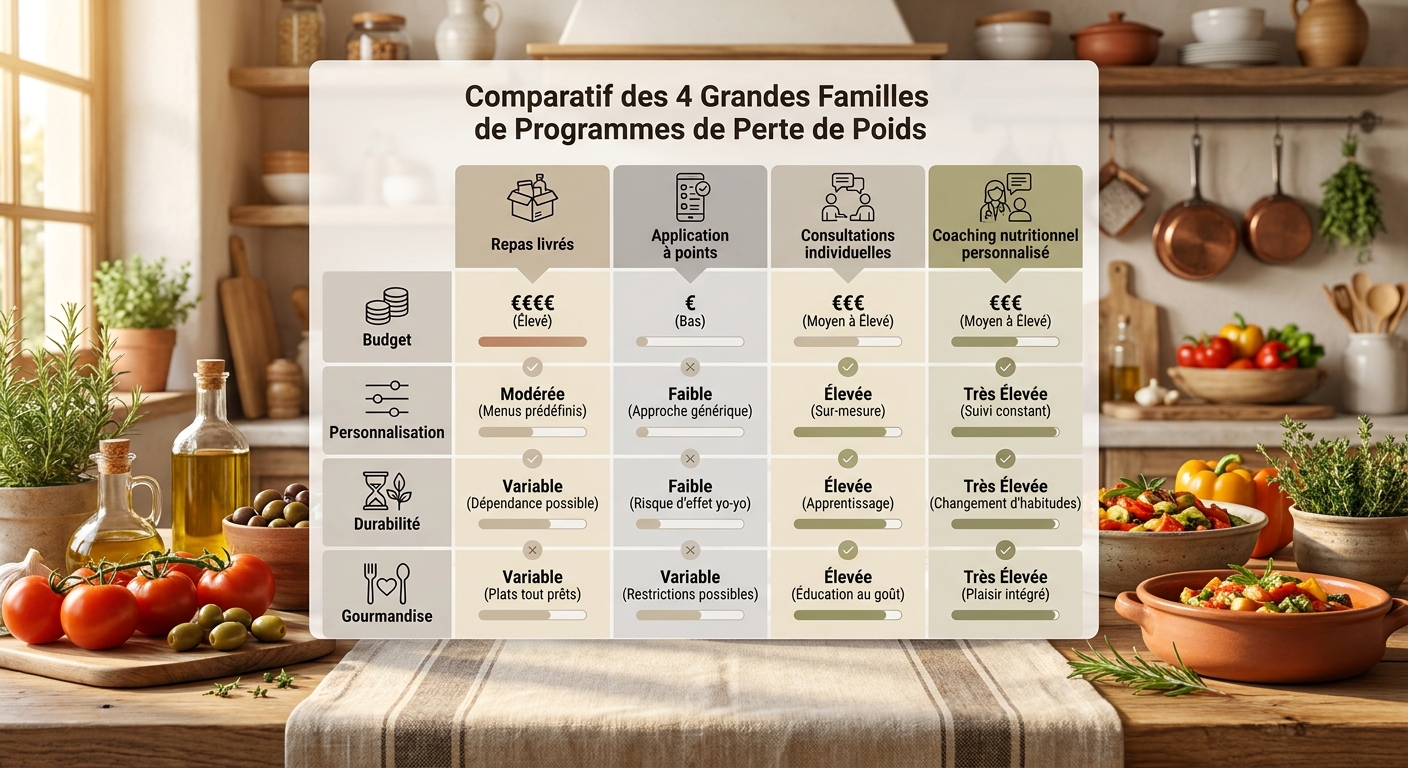 Comparatif des principaux programmes de perte de poids et alternatives