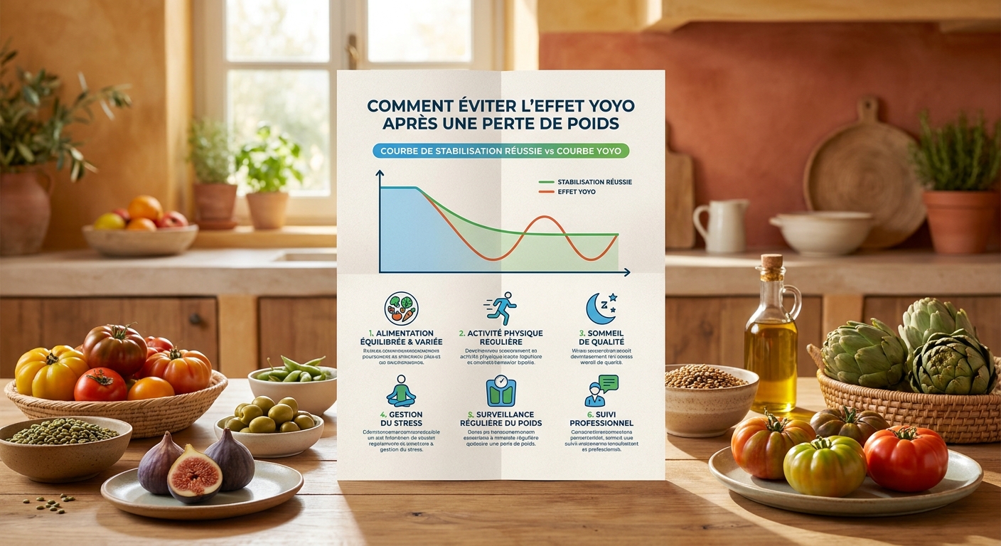 Stratégies pour éviter l'effet yoyo après un programme de perte de poids