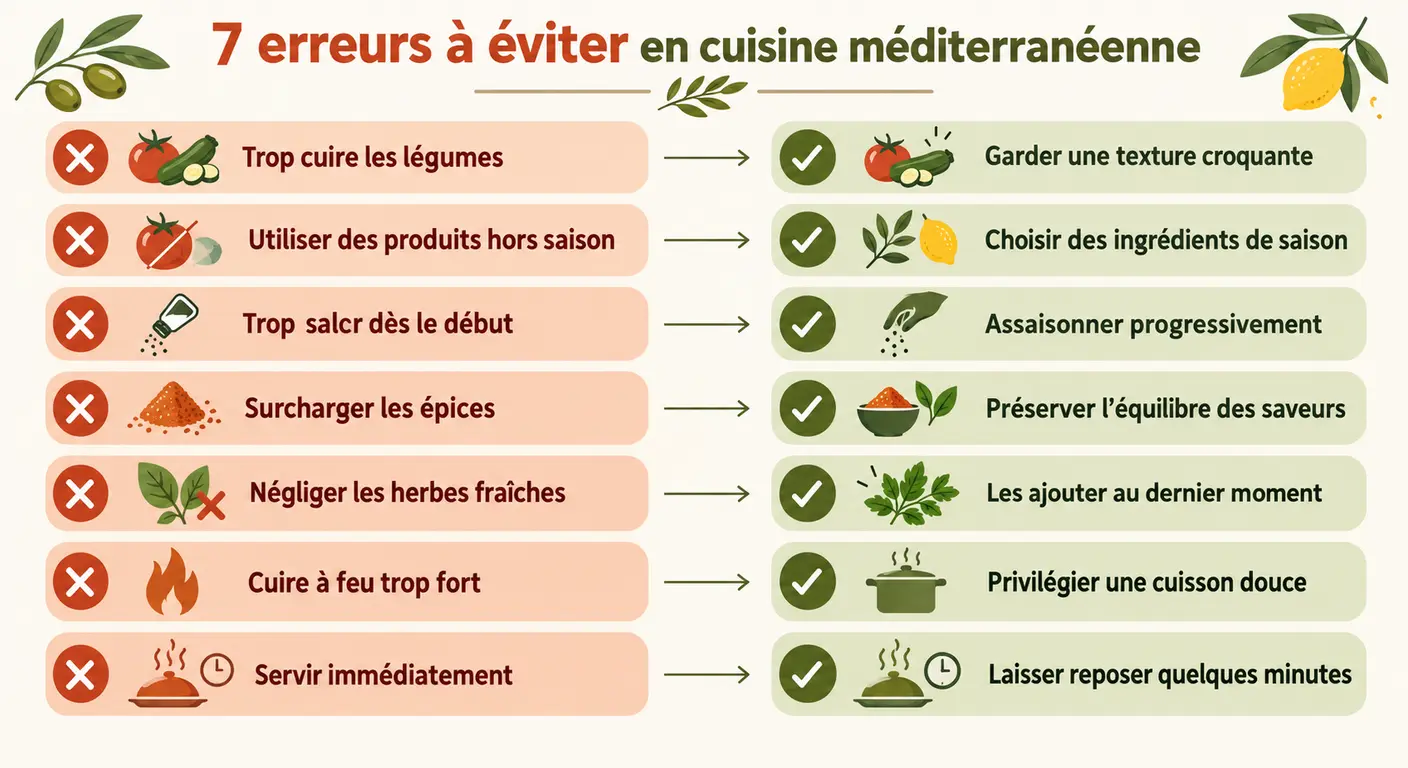 Infographie listant sept erreurs de programme nutritionnel sportif et leur correction