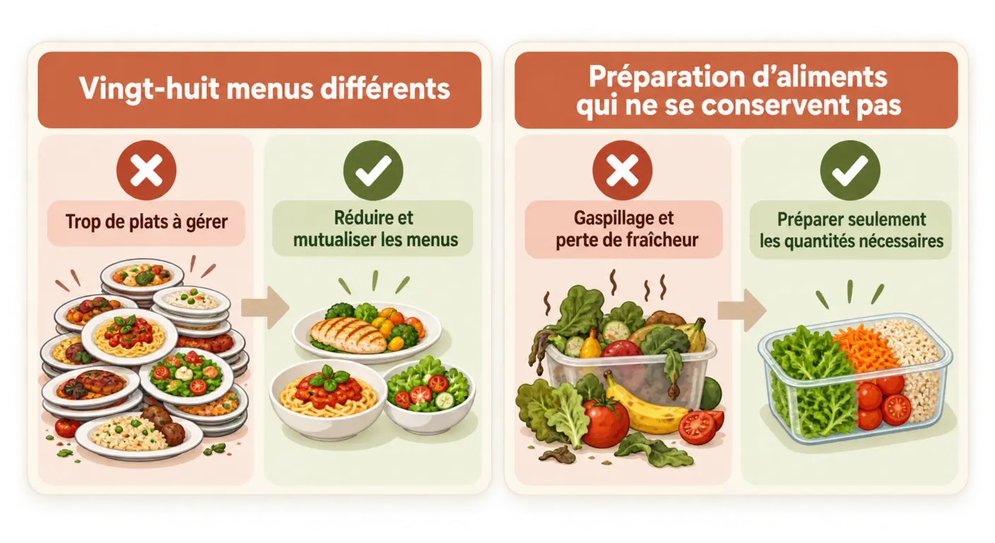 Deux erreurs d'organisation d'un programme repas sportif mensuel et leurs corrections