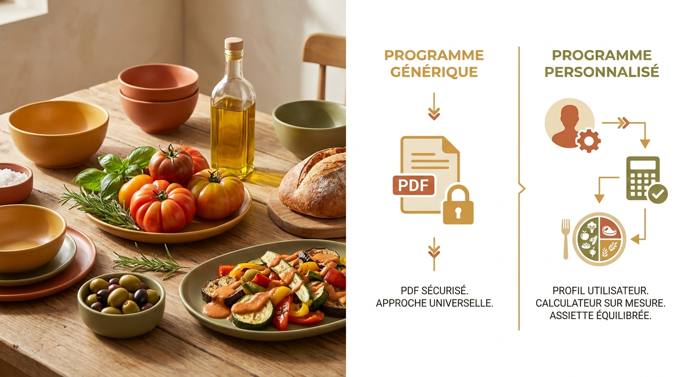Comparaison programme nutrition generique et programme personnalise