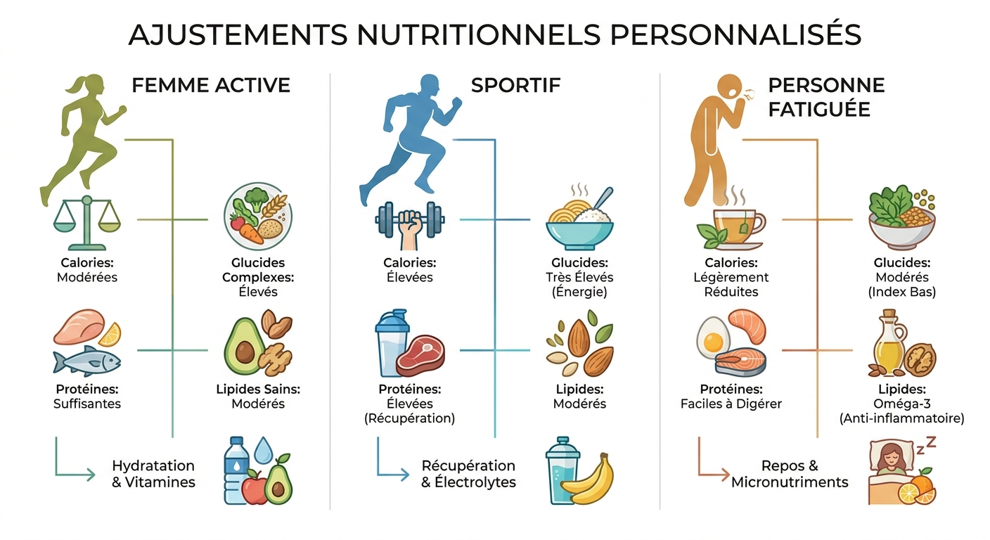 Trois profils et leurs ajustements nutritionnels pour perdre du poids