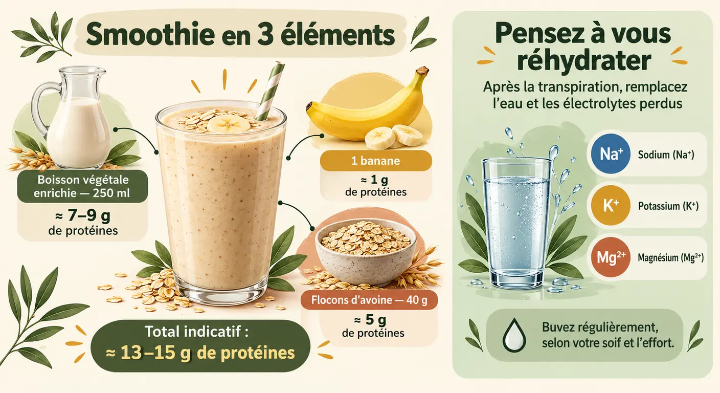 Infographie de la solution liquide quand l'appétit est coupé après l'effort