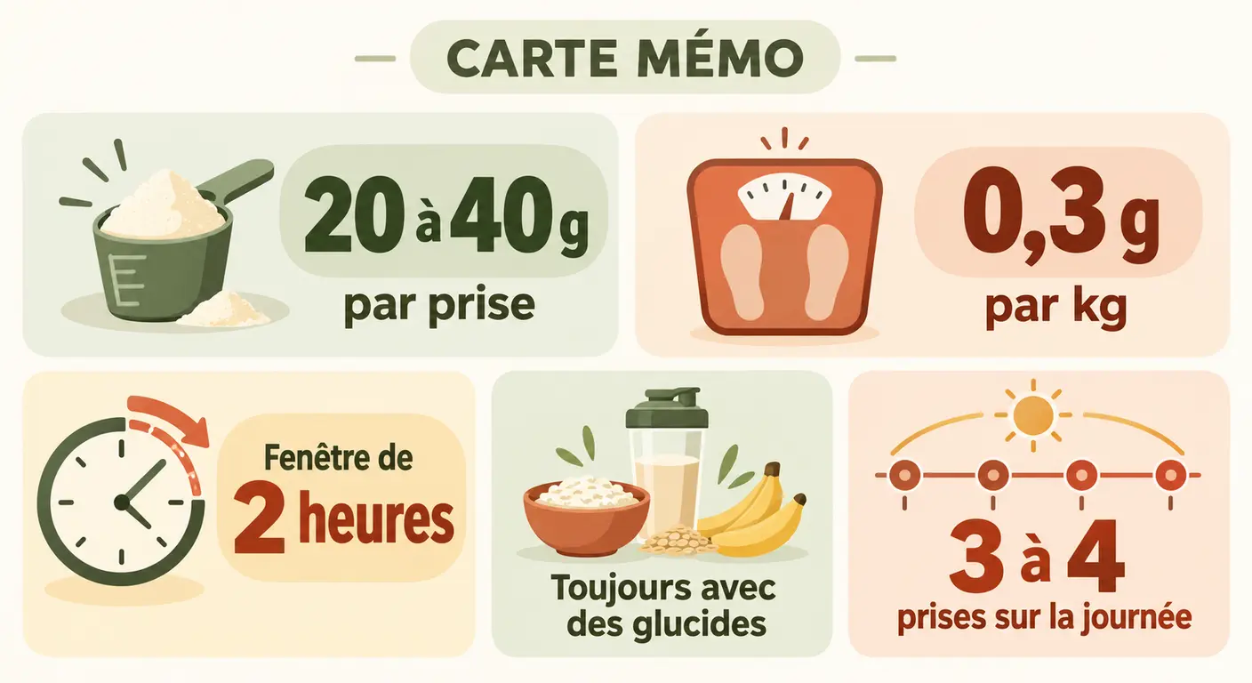 Infographie récapitulative des repères sur les protéines après entraînement