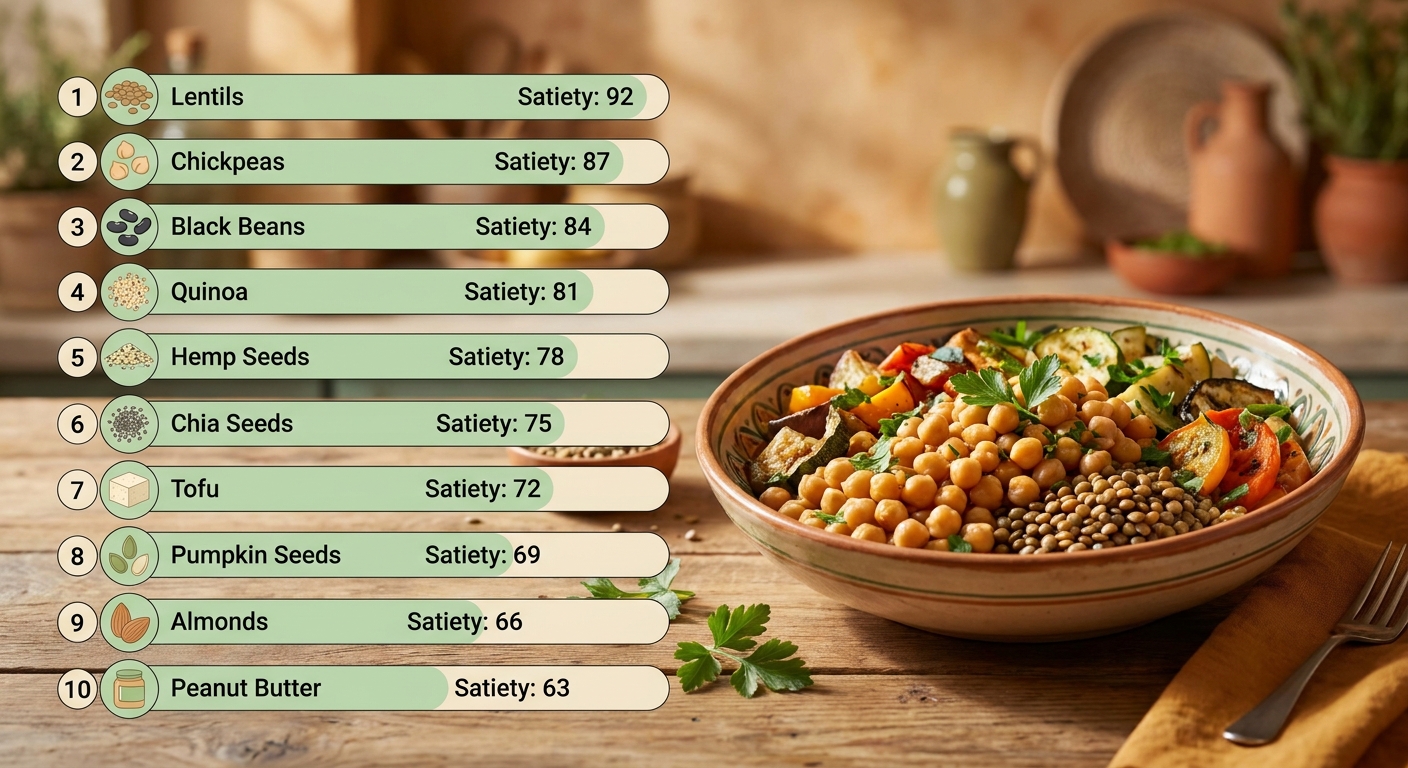 Classement des aliments végétaux protéinés les plus rassasiants