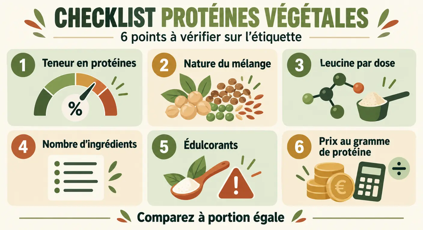 Checklist en six points pour analyser l'étiquette d'une poudre de protéine végétale