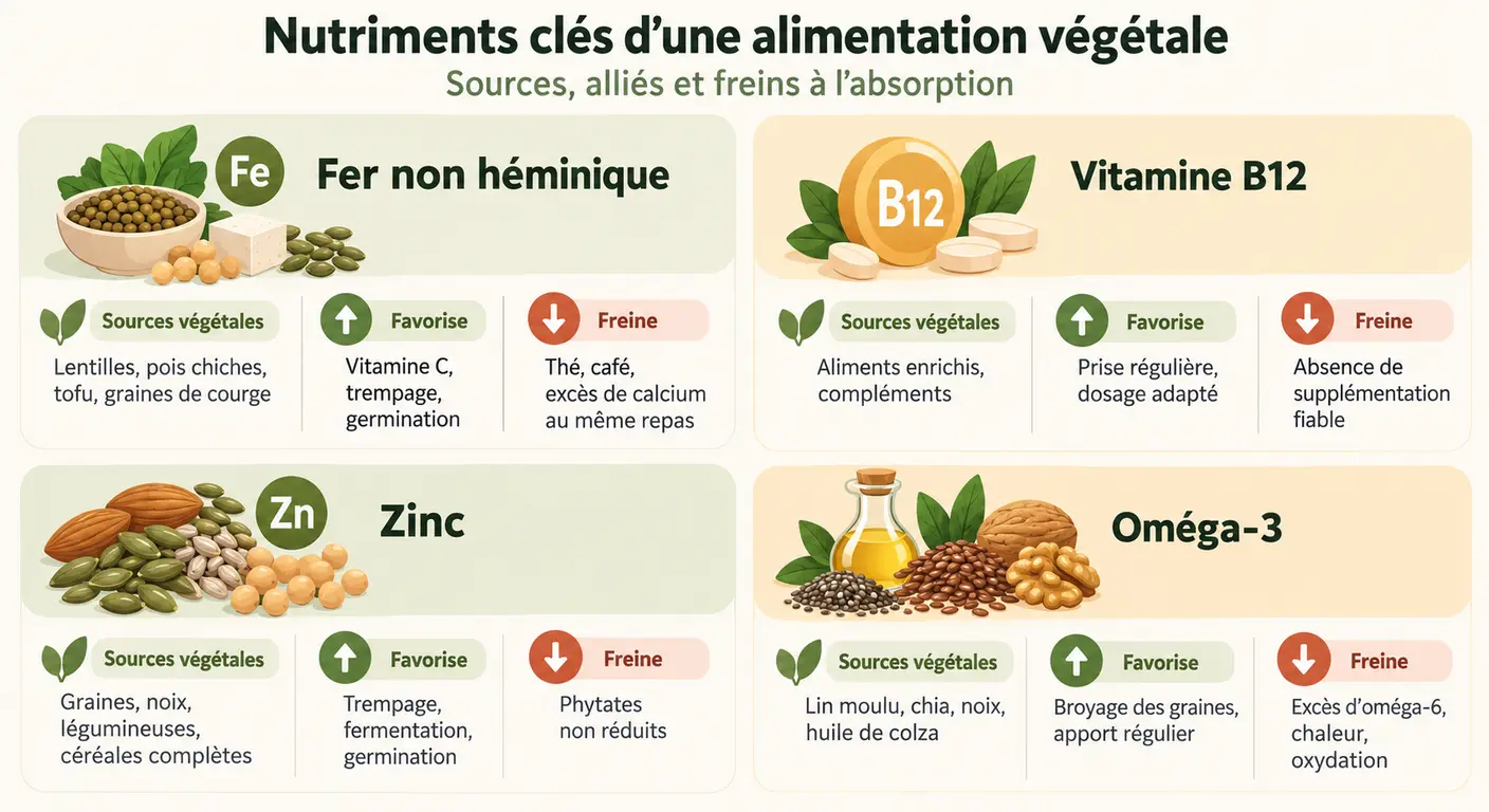 Les quatre micronutriments à surveiller dans une alimentation végétale sportive