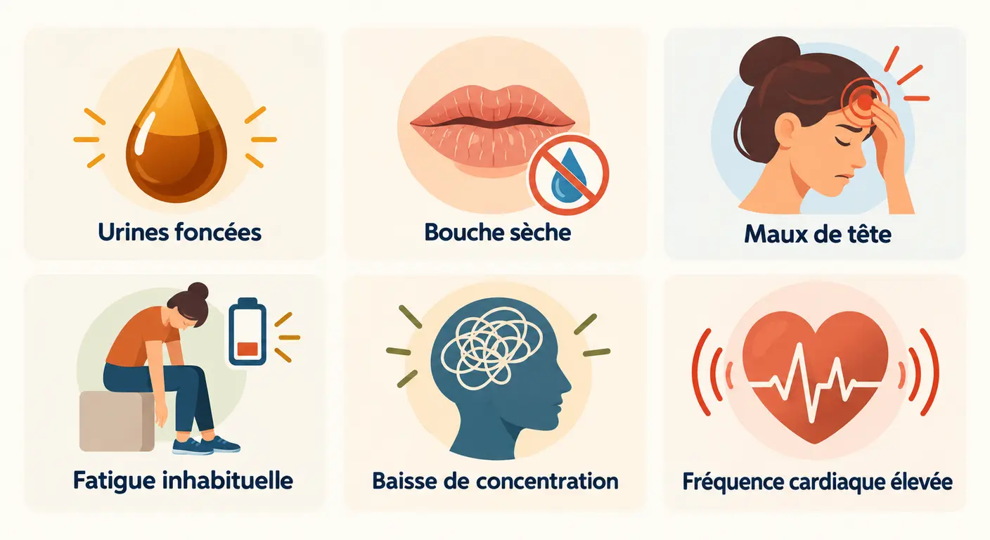 Six signes corporels d'une mauvaise hydratation