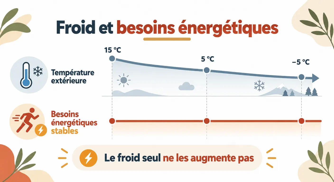 Les besoins énergétiques du sportif restent stables quand la température baisse