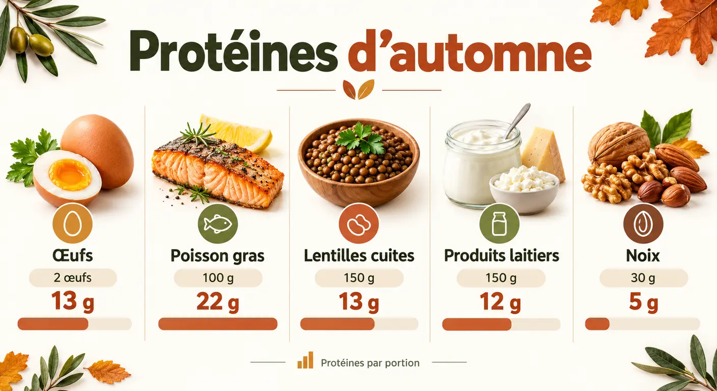 Sources de protéines de saison et portions pour atteindre 25 grammes