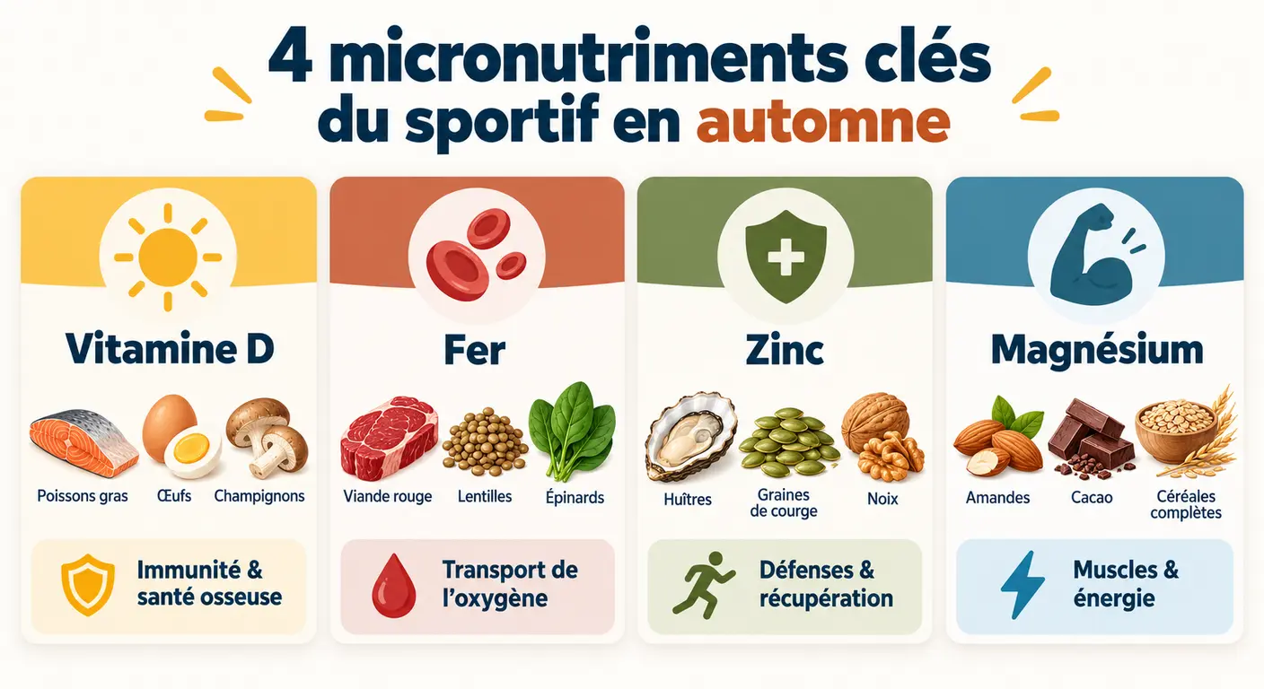 Les quatre micronutriments à surveiller chez le sportif en automne