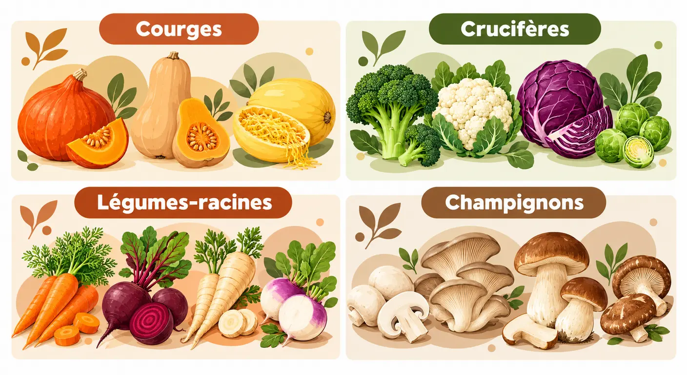 Les quatre familles de légumes d'automne utiles au sportif