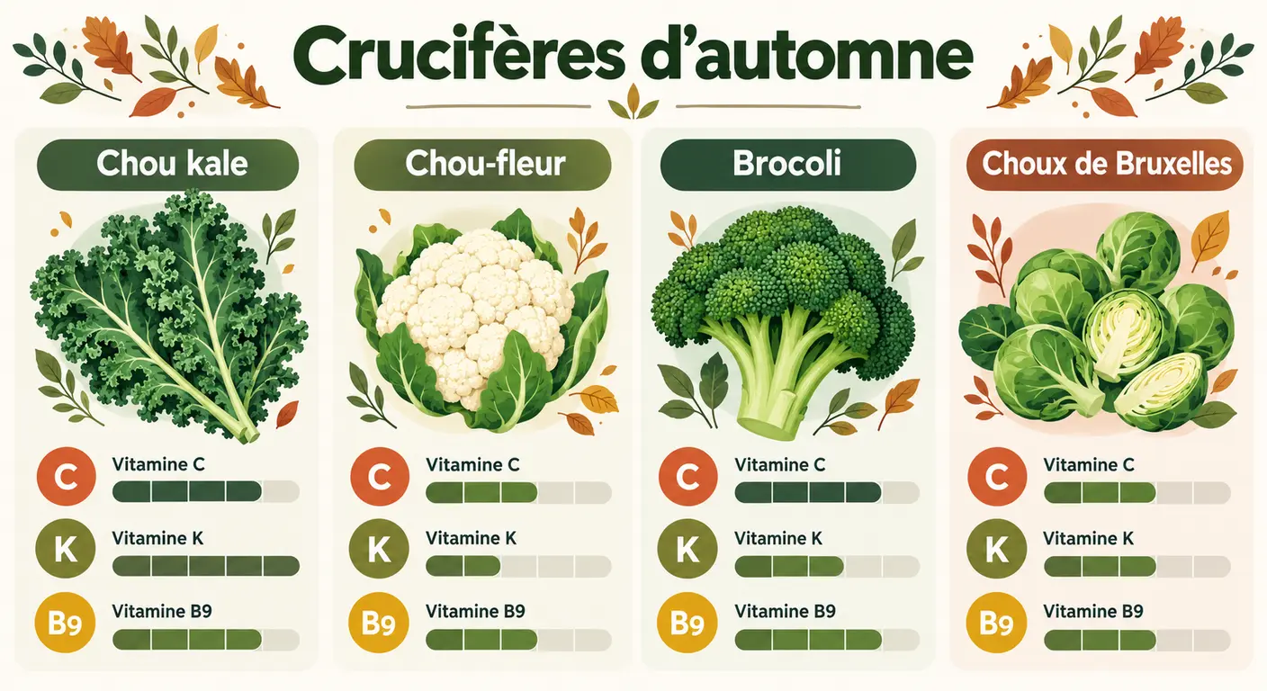 Les crucifères d'automne et leurs apports en vitamines C, K et B9