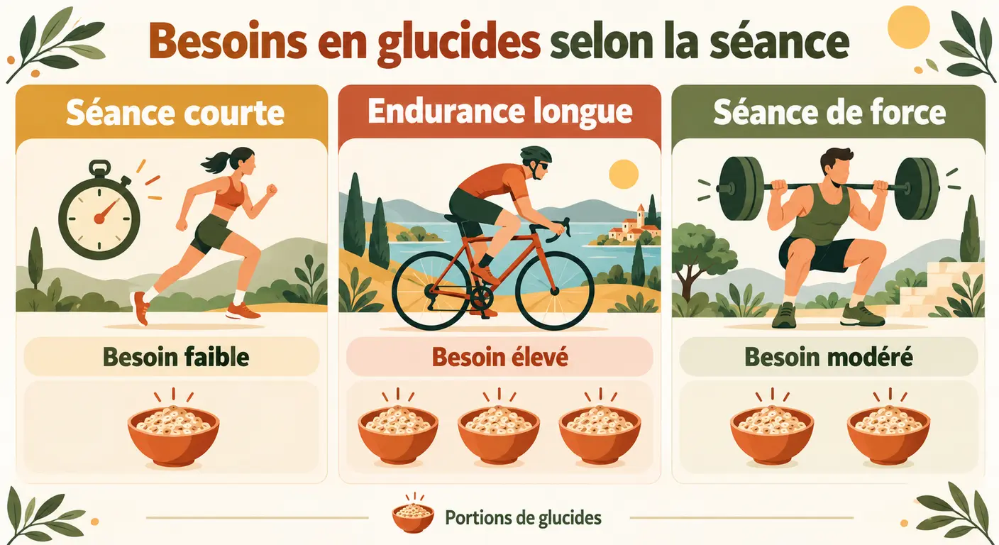 Besoins en glucides selon le type de séance d'entraînement