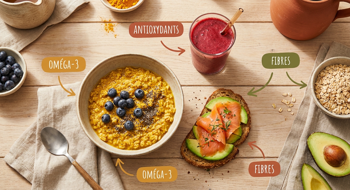 Infographie anatomie petit-déjeuner anti-inflammatoire