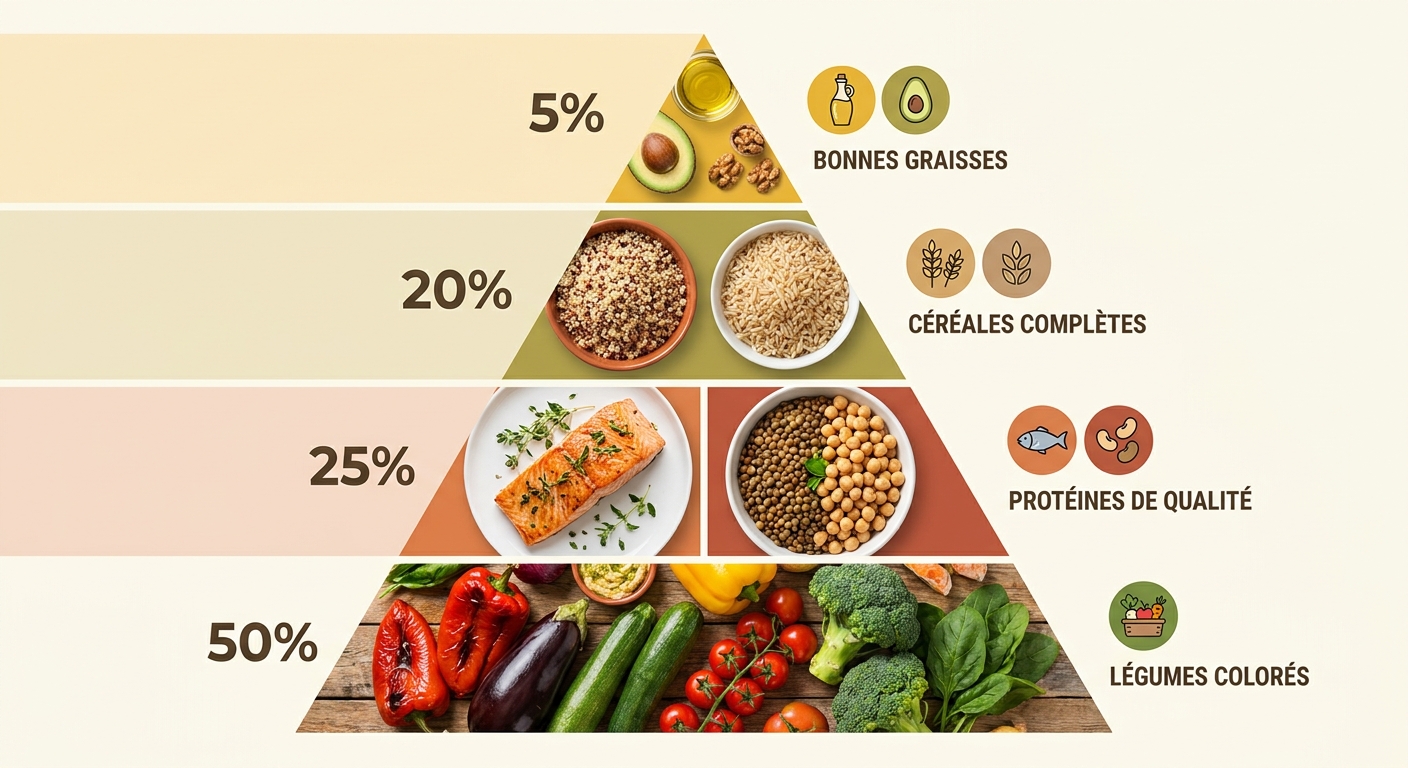 Infographie structure d'un déjeuner anti-inflammatoire