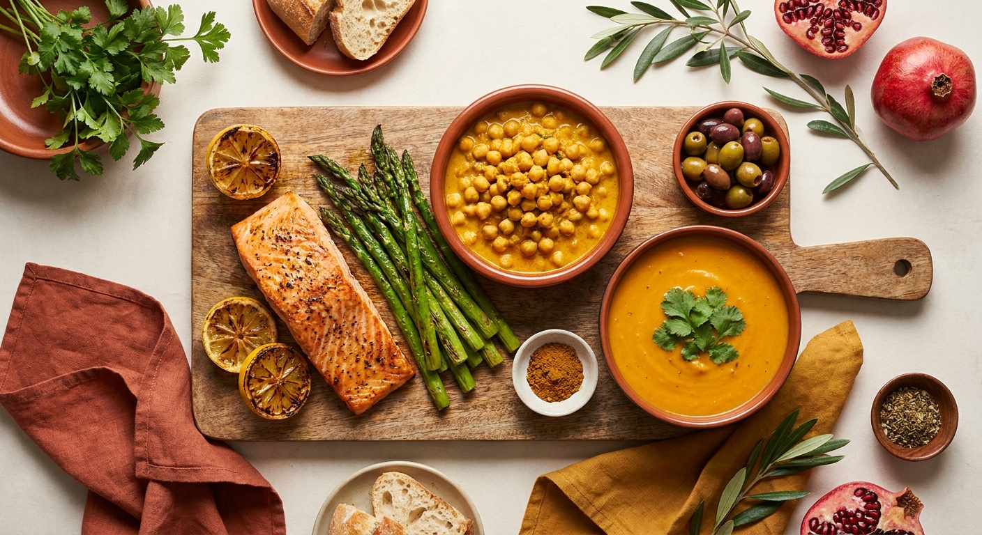 Infographie du dîner anti-inflammatoire idéal