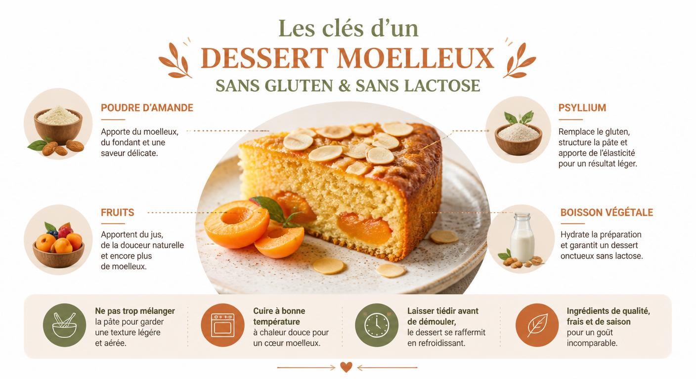 Infographie pour réussir les desserts sans gluten et sans lactose