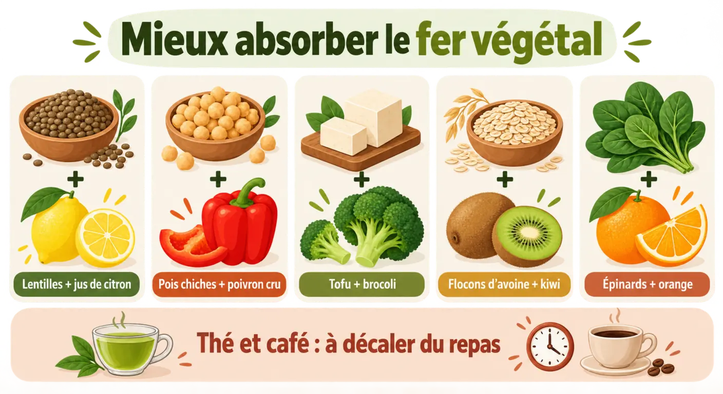 Cinq associations alimentaires qui améliorent l'absorption du fer végétal