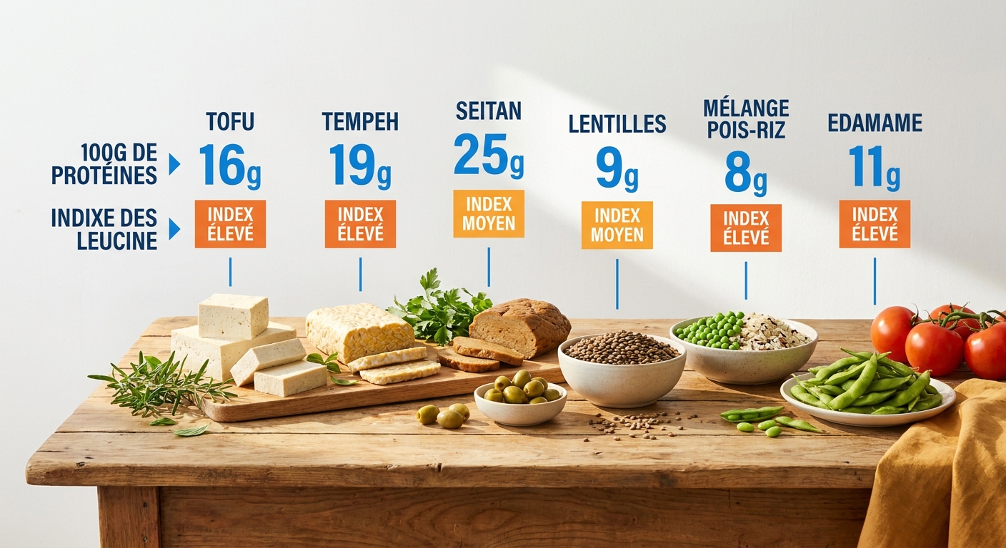 Infographie des sources de protéines végétales pour sportifs en famille