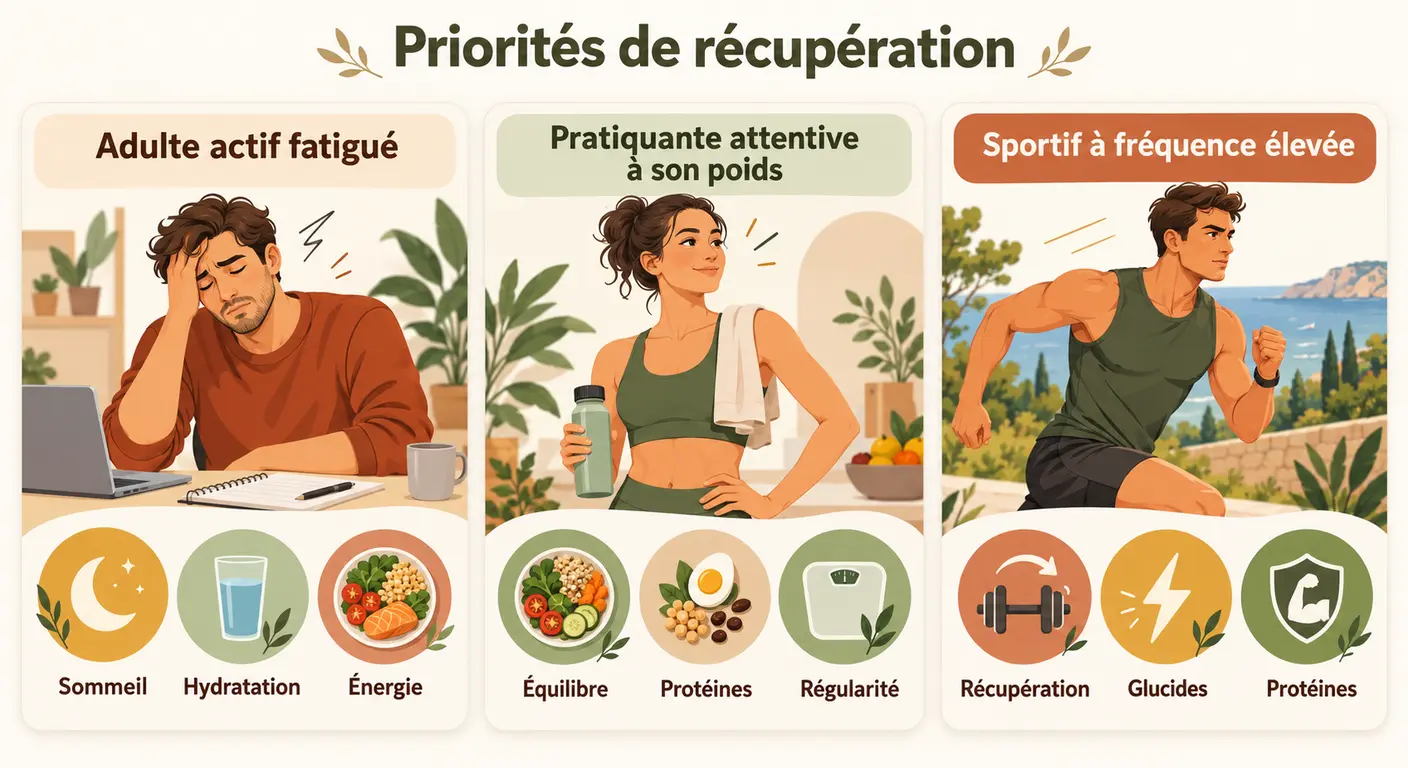 Trois profils de pratiquants et leurs priorités de récupération
