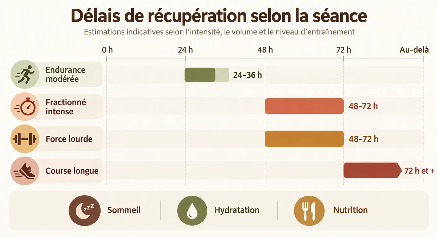 Comparatif des délais de récupération selon le type de séance sportive