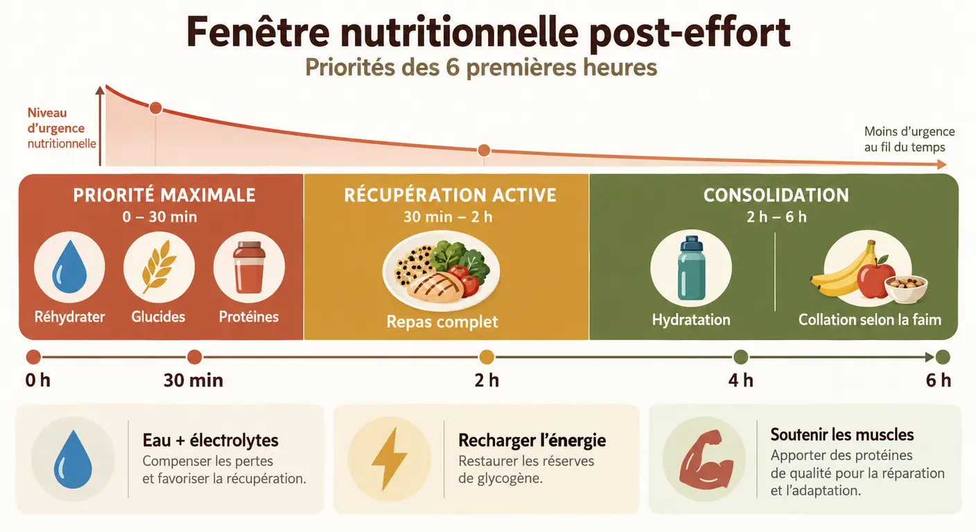 Chronologie de la fenêtre nutritionnelle après l'effort