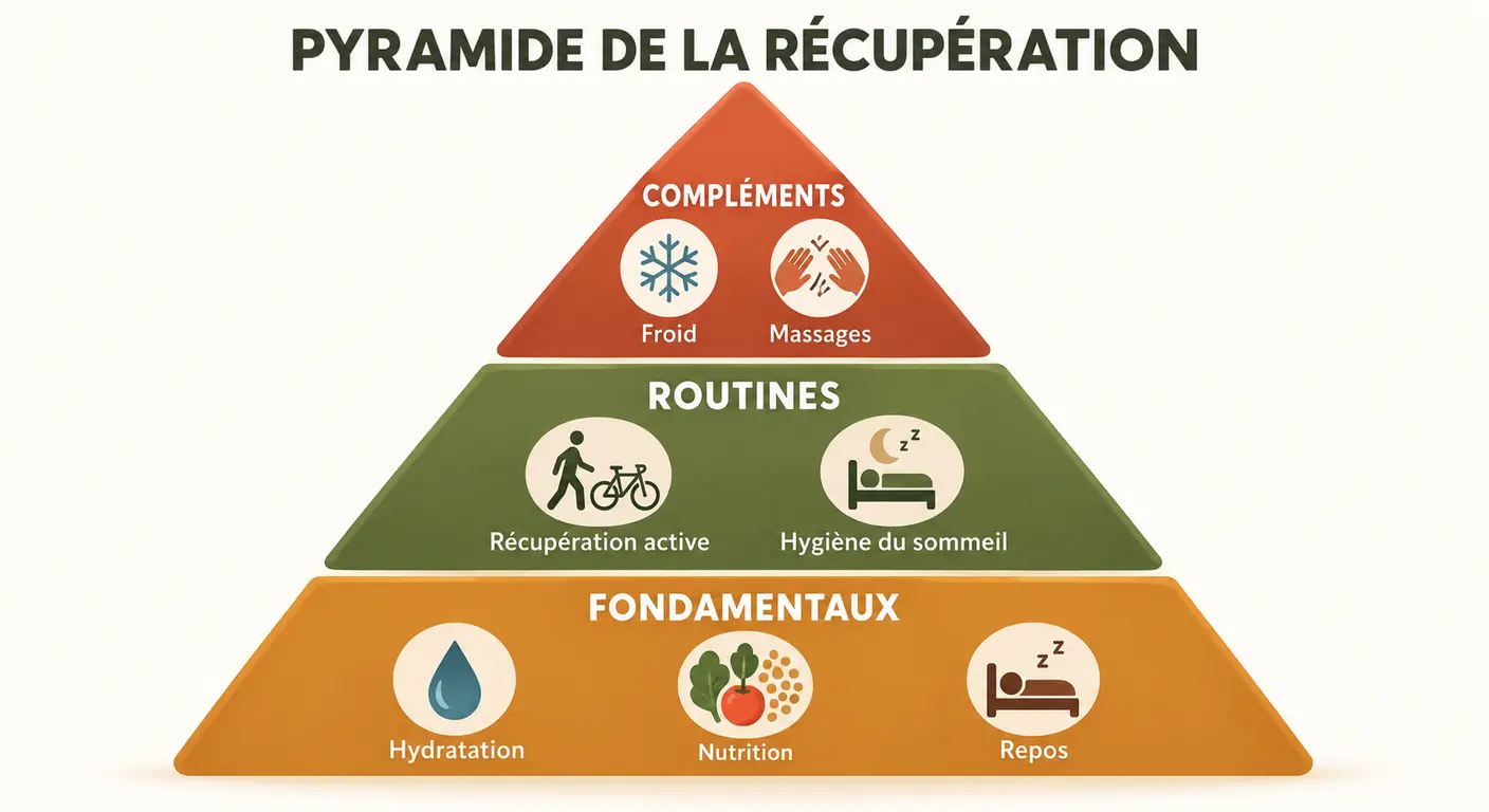 Pyramide de hiérarchisation des méthodes de récupération sportive
