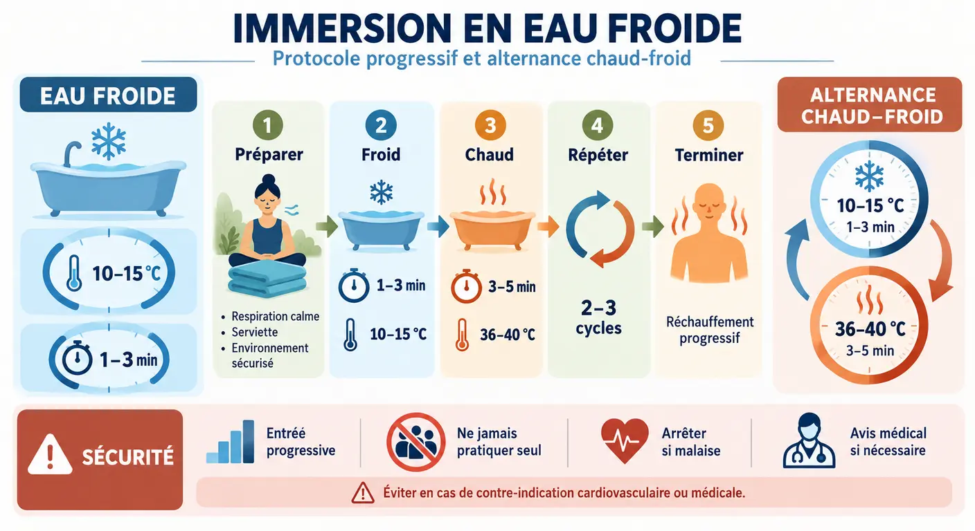 Protocoles chiffrés d'immersion froide et d'alternance chaud-froid